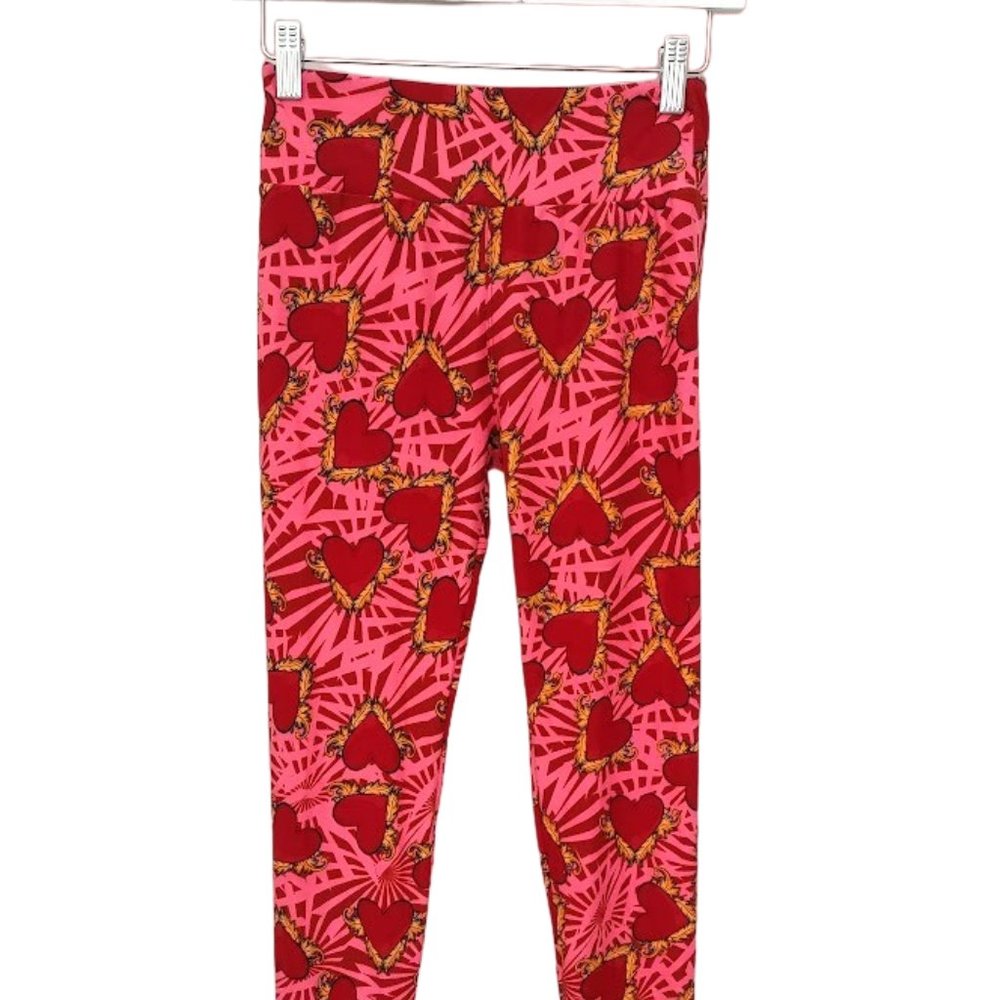 LuLaRoe Red Heart Valentine's Day Leggings OS